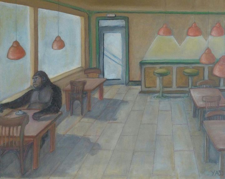 Painting titled "Gorilla Bar" by Yassine C, Original Artwork
