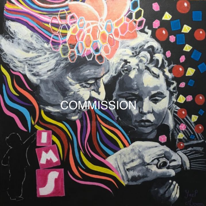 Peinture intitulée "MARIA (commission)" par Yaël Moon, Œuvre d'art originale, Acrylique