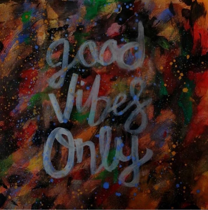 Painting titled "good vibes only" by Yağmur Turan, Original Artwork, Watercolor