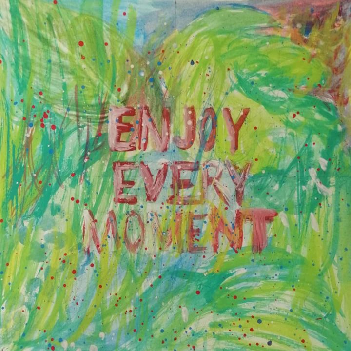 Painting titled "Enjoy Every Moment" by Yağmur Turan, Original Artwork, Watercolor
