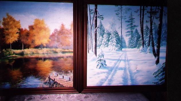 Painting titled "autumn and winter" by Elina Bronshtain, Original Artwork