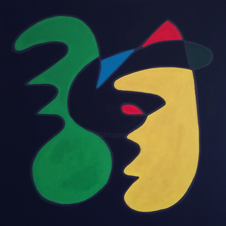 Peinture intitulée "A16 Yahya ahssaini" par Yahya Ahssaini, Œuvre d'art originale, Acrylique Monté sur Châssis en bois