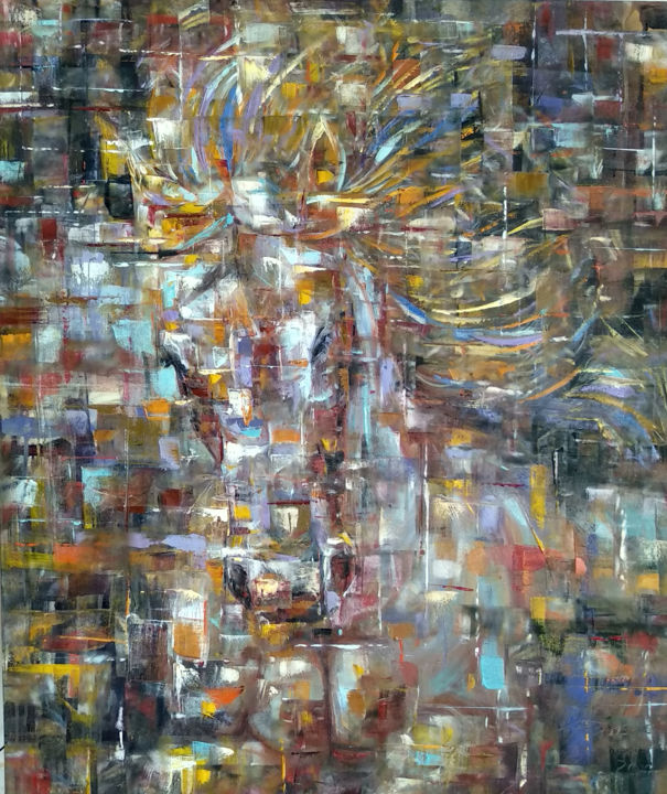 Pintura titulada "Fuerza que emerge" por Yaisel Fonseca, Obra de arte original, Oleo