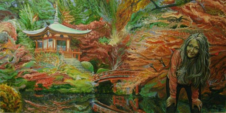 Peinture intitulée "Kioto" par Andrei Gergelezhiu, Œuvre d'art originale, Huile