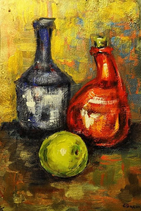 Painting titled "still life" by Svitlana Yatsenko, Original Artwork, Acrylic