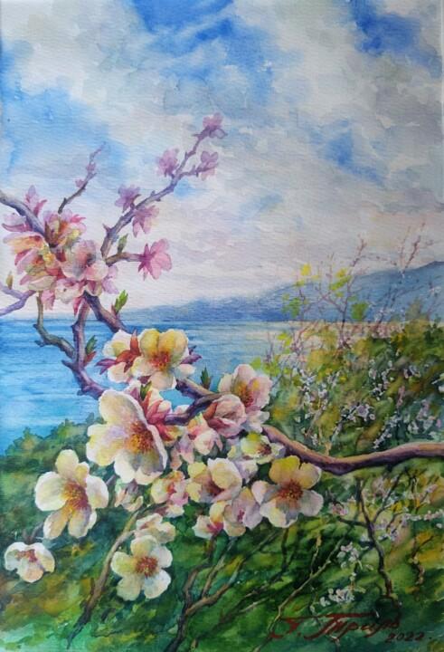 Painting titled "Ранняя весна" by Georgii Tril, Original Artwork, Watercolor