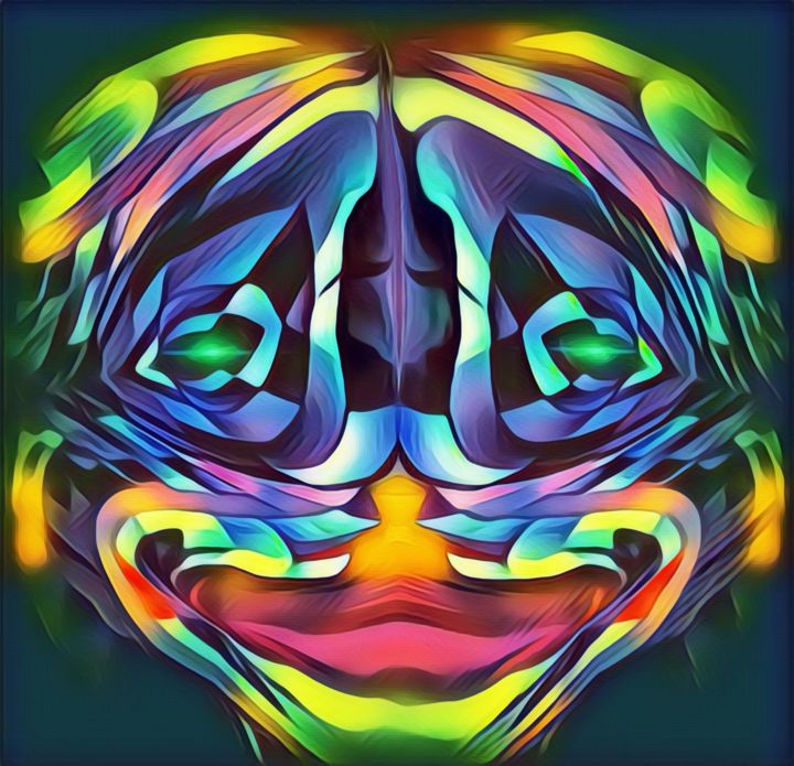 Arts numériques intitulée "Clown" par D'Jeust, Œuvre d'art originale, Peinture numérique