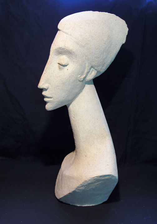 Sculpture intitulée "Egyptienne" par Yan Vita, Œuvre d'art originale, Terre cuite