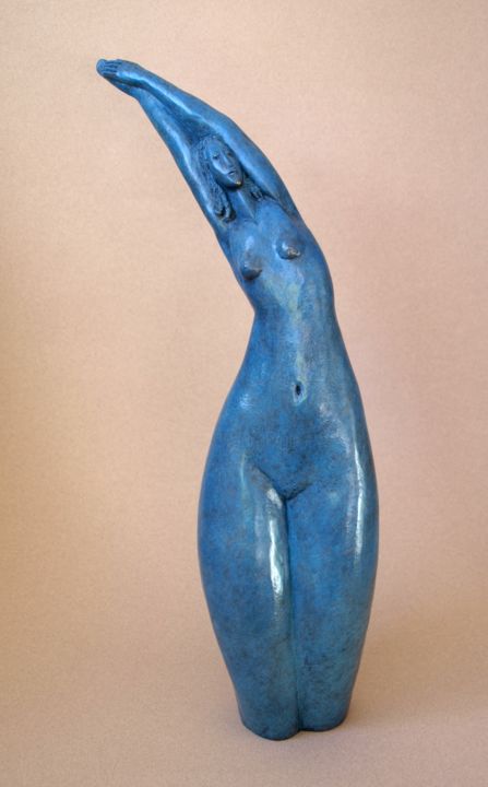 Sculpture intitulée "Danseuse bleue" par Yan Vita, Œuvre d'art originale, Bronze