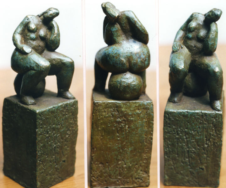 Sculpture titled "La penseuse" by Yan Vita, Original Artwork, Bronze