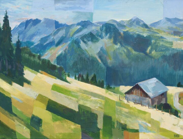 Pintura titulada "La grange" por Yan Vita, Obra de arte original, Acrílico