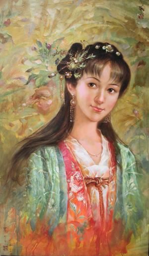 Pittura intitolato "Chinese Novel #2." da Yan Zhi Yu, Opera d'arte originale, Olio