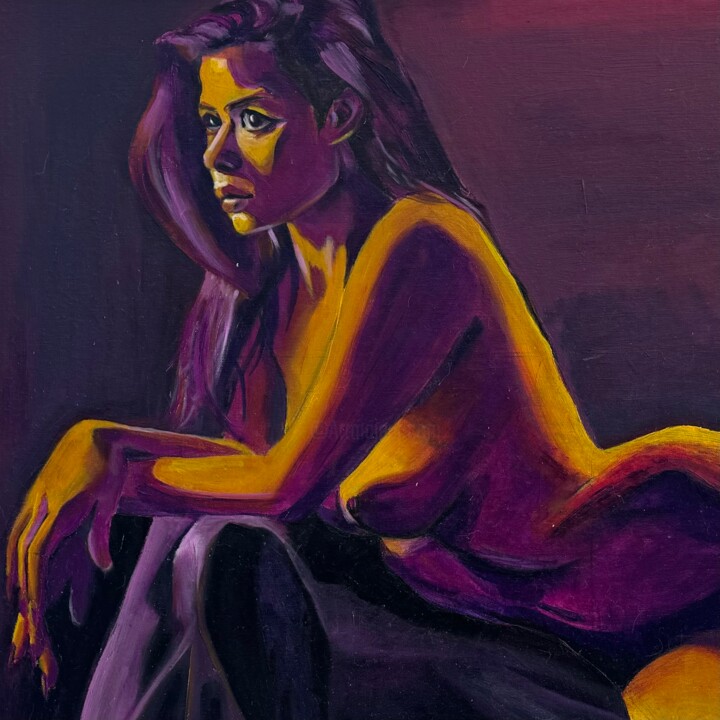 "Purple" başlıklı Tablo Yana Bo tarafından, Orijinal sanat, Petrol