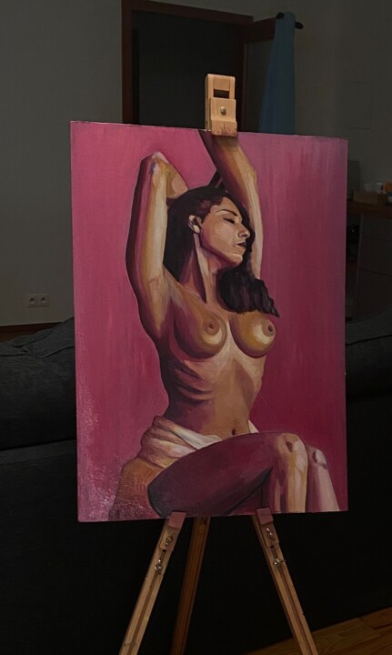 Painting titled "Pink" by Yana Bo, Original Artwork, Oil