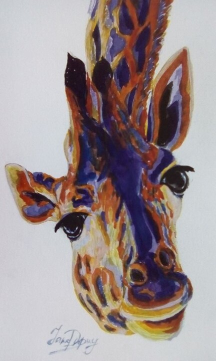 Drawing titled "Girafe 2" by Yana Dupuy, Original Artwork, Ink