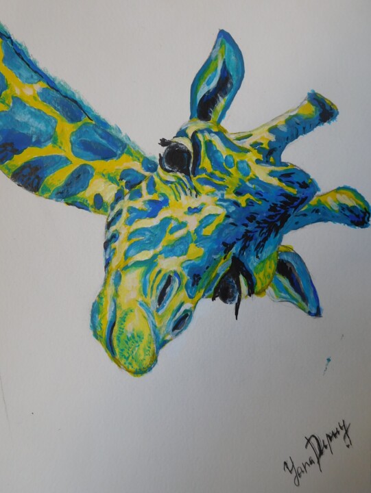 Disegno intitolato "Girafe 3" da Yana Dupuy, Opera d'arte originale, Inchiostro