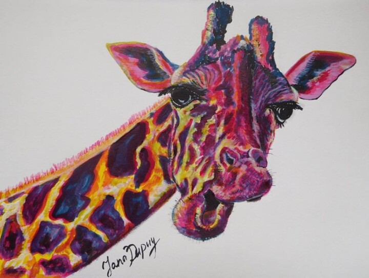 Drawing titled "Girafe 4" by Yana Dupuy, Original Artwork, Ink