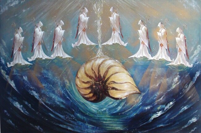 Painting titled "Shell" by Yana Nersesova, Original Artwork