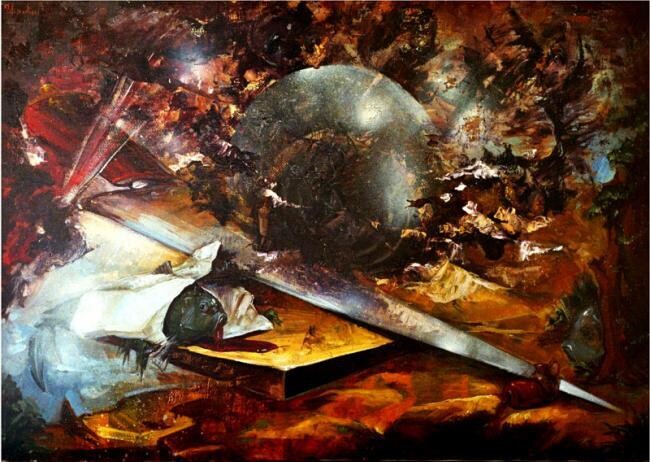 Painting titled "Mystika" by Yana Nersesova, Original Artwork, Oil
