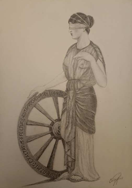Drawing titled "Fortuna Imperatrix…" by Yana Sidorenko, Original Artwork, Pencil