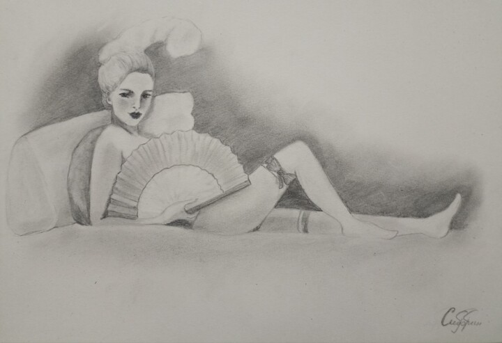 图画 标题为“Marie Antoinette” 由Yana Sidorenko, 原创艺术品, 铅笔