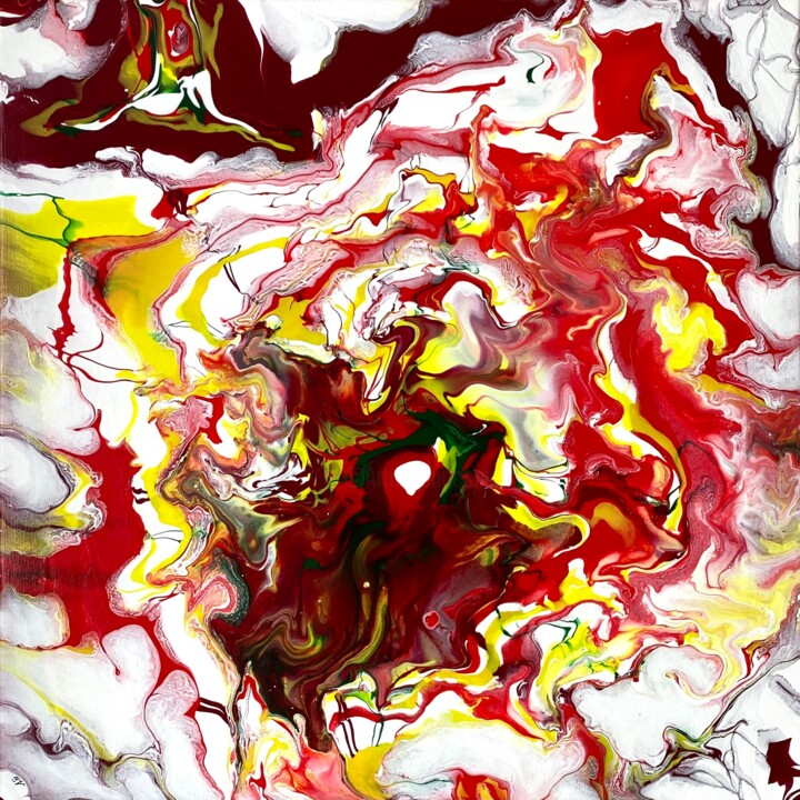 Картина под названием "Bonfire" - Yana Virtuoso, Подлинное произведение искусства, Акрил Установлен на Деревянная рама для н…