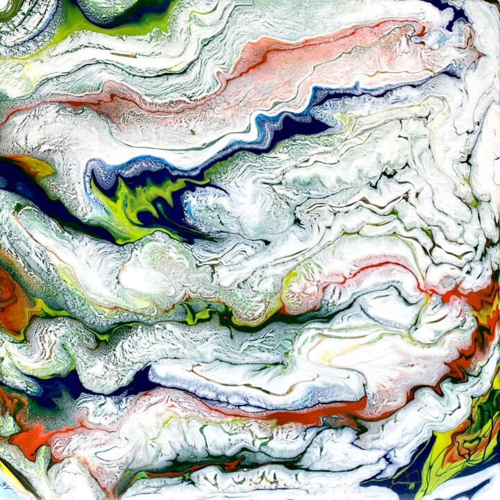 Картина под названием "Waves" - Yana Virtuoso, Подлинное произведение искусства, Акрил Установлен на Деревянная рама для нос…