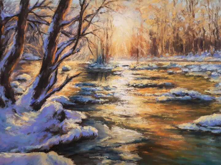 Drawing titled ""MORNING IN THE FOR…" by Yana Yeremenko, Original Artwork, Pastel