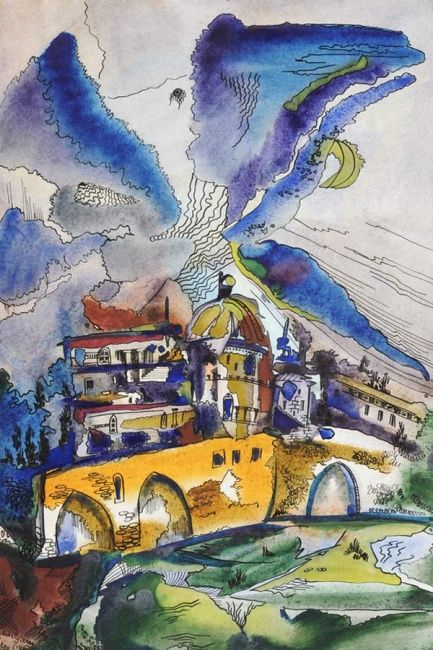 Painting titled "Jerusalem" by Yana Kuzinets, Original Art,