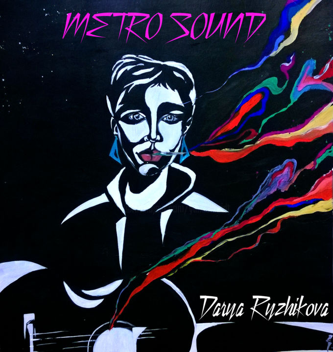 Painting titled "METRO SOUND" by Yanka, Original Artwork, Gouache