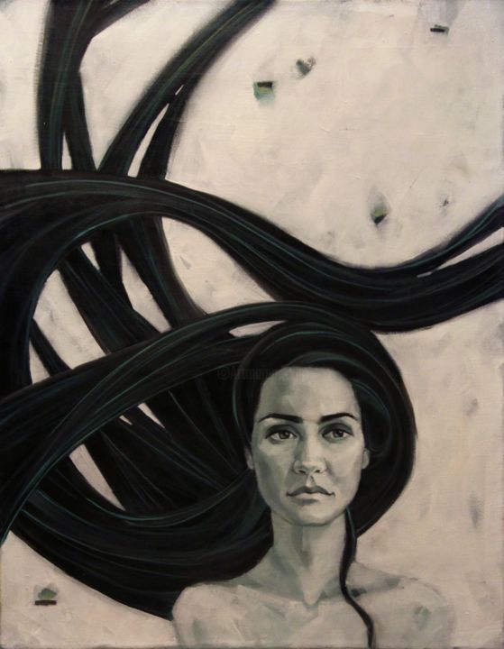 Картина под названием "Wind" - Leonova Natalia, Подлинное произведение искусства, Масло