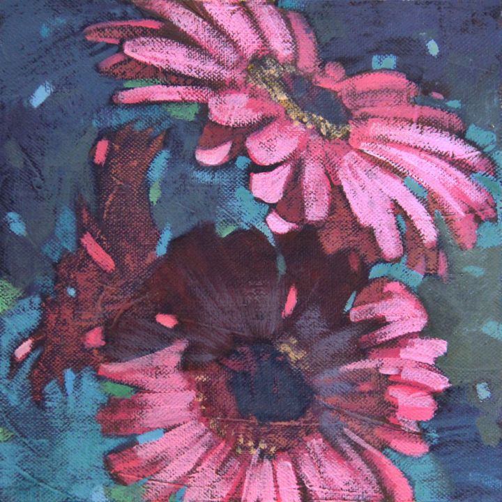 Картина под названием "SMALL FLOWERS 2" - Leonova Natalia, Подлинное произведение искусства, Акрил