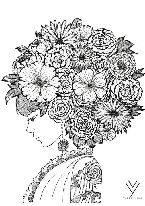 Drawing titled "WILD THOUGHTS" by V Y, Original Artwork, Ink