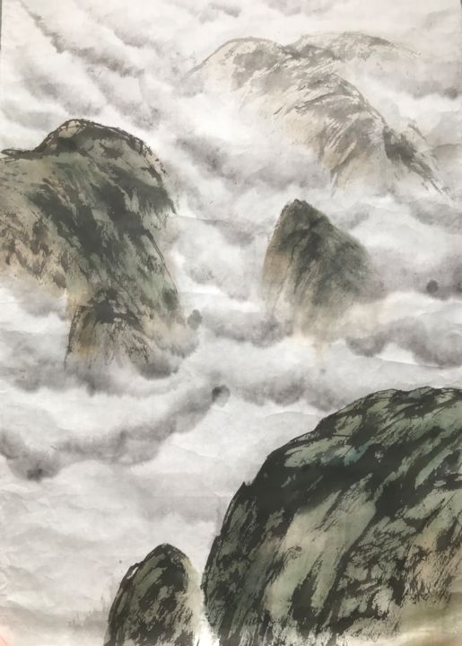 Painting titled "云海" by Yang Fang(杨放), Original Art, Ink