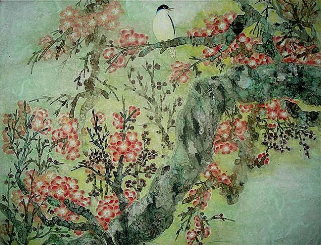 Pintura intitulada "flower" por Feng Ling, Obras de arte originais, Óleo