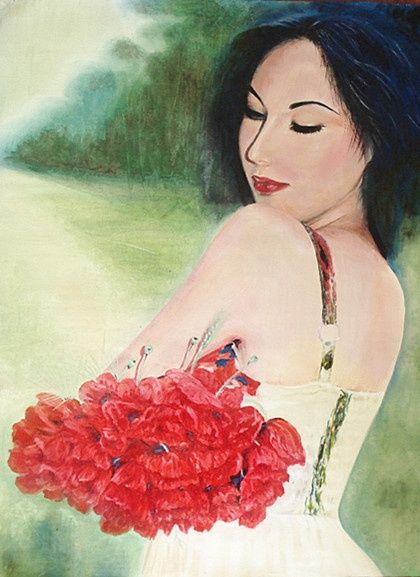 Painting titled "flower" by Feng Ling, Original Artwork