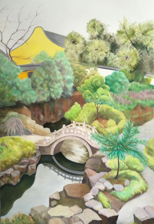 图画 标题为“The Chinese garden” 由Yujin Yang, 原创艺术品, 其他