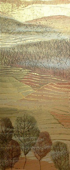 Painting titled "Ricefields #2 (phot…" by Yanik, Original Artwork, Oil