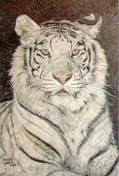 Pintura titulada "Белый тигр" por Yanik Lasko, Obra de arte original, Oleo