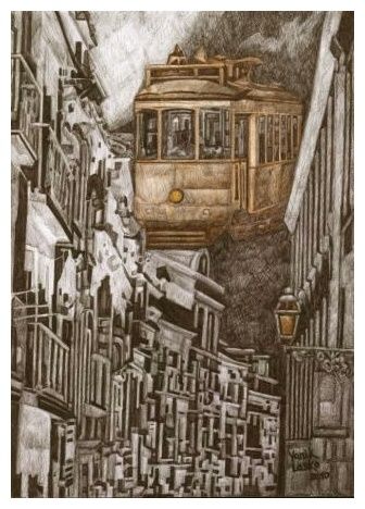 Dessin intitulée "Заблудившийся трамв…" par Yanik Lasko, Œuvre d'art originale