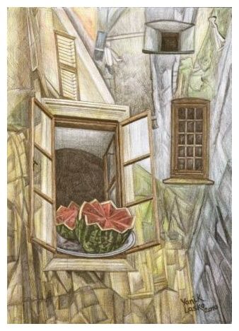 Dessin intitulée "Открытое окно" par Yanik Lasko, Œuvre d'art originale, Autre