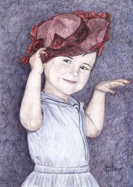 Dessin intitulée "Little lady" par Yanik Lasko, Œuvre d'art originale, Autre