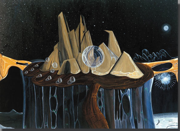 Painting titled "space" by Yaniv Gutman, Original Art,