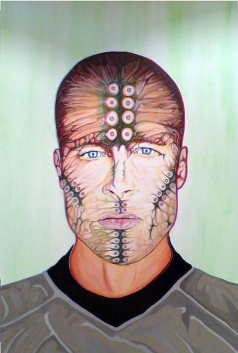 Painting titled "3rad-pitt-yaniv-gut…" by Yaniv Gutman, Original Art,