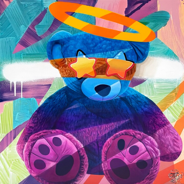 Peinture intitulée "Teddy" par Yannick Aaron, Œuvre d'art originale, Acrylique Monté sur Châssis en bois