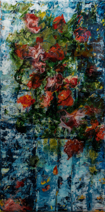 Painting titled "Nature fleurs" by Yannick Bernard, Original Artwork, Lacquer