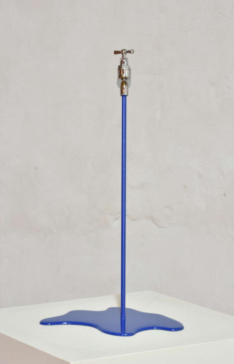 Scultura intitolato "Bleue water" da Yannick Bouillault, Opera d'arte originale, Metalli
