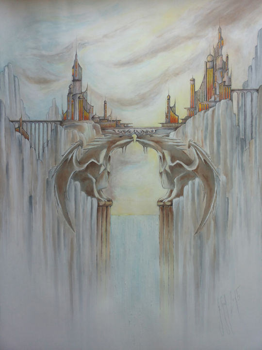 Painting titled "Porte de la sagesse…" by Yannick Claire Graf, Original Artwork