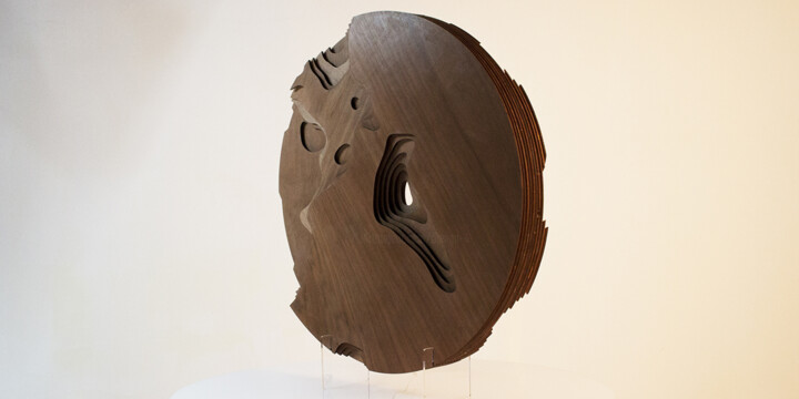 Design intitulée "oldtree / lamp" par Yannick Hervy (goin2), Œuvre d'art originale, Bois