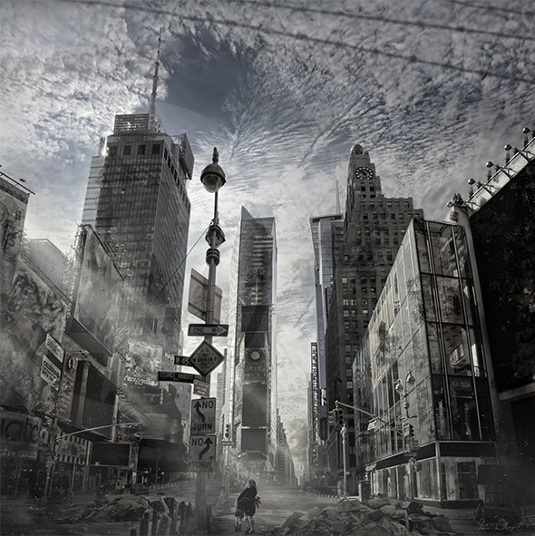 Arts numériques intitulée "Time Square" par Yannick Monget, Œuvre d'art originale, Peinture numérique